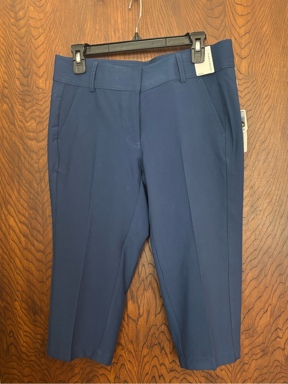 Pebble Beach Navy Blue Tailored Cropped Pants